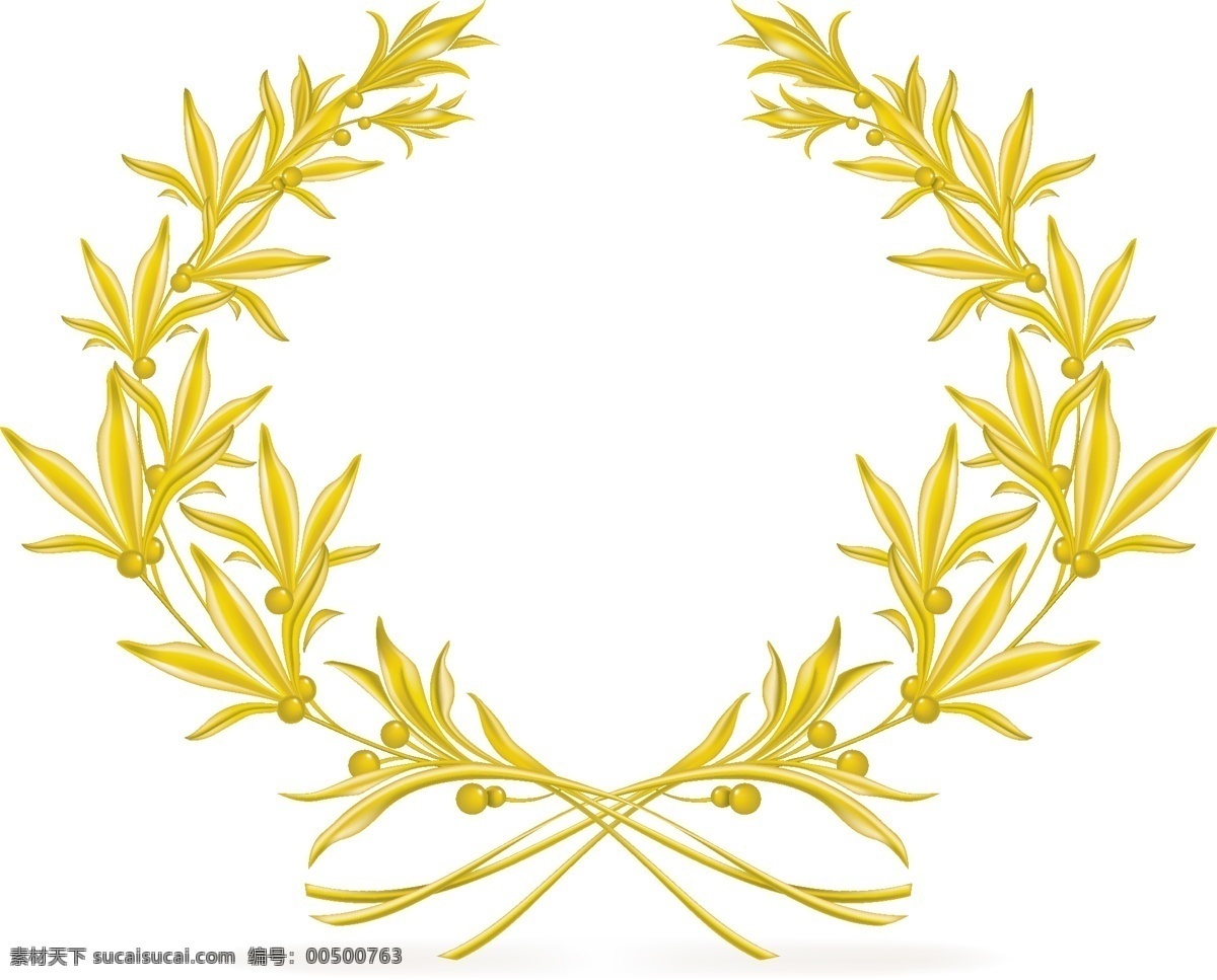 金色 橄榄枝 矢量 好 和平 丝带 装饰 金 橄榄枝向量 矢量图 其他矢量图
