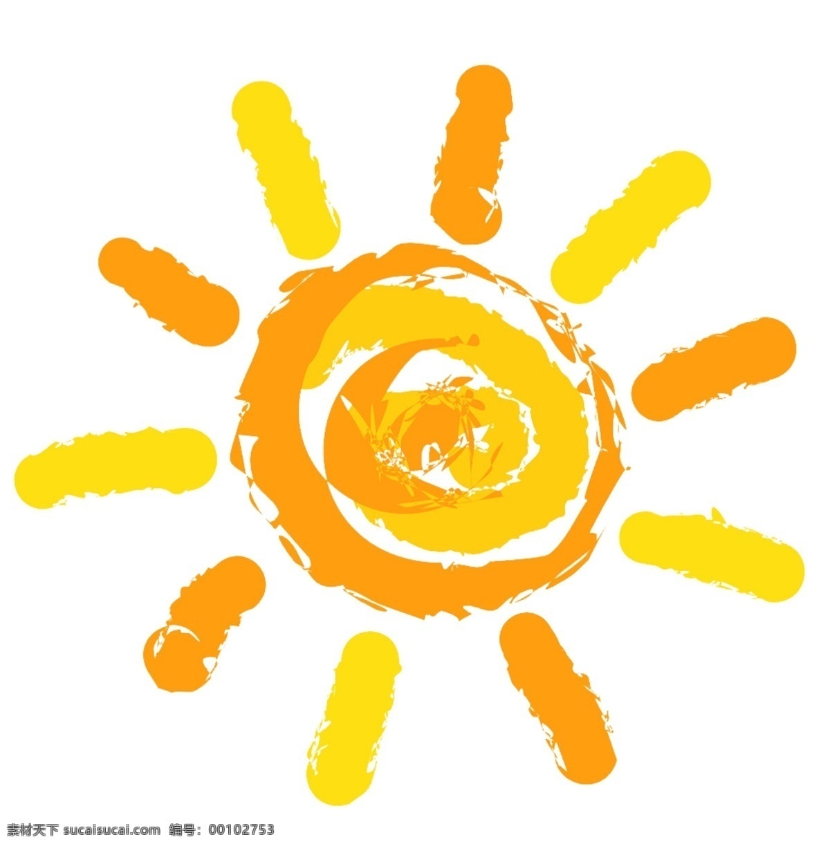 小太阳 太阳 发光 手绘太阳 卡通太阳 分层 源文件