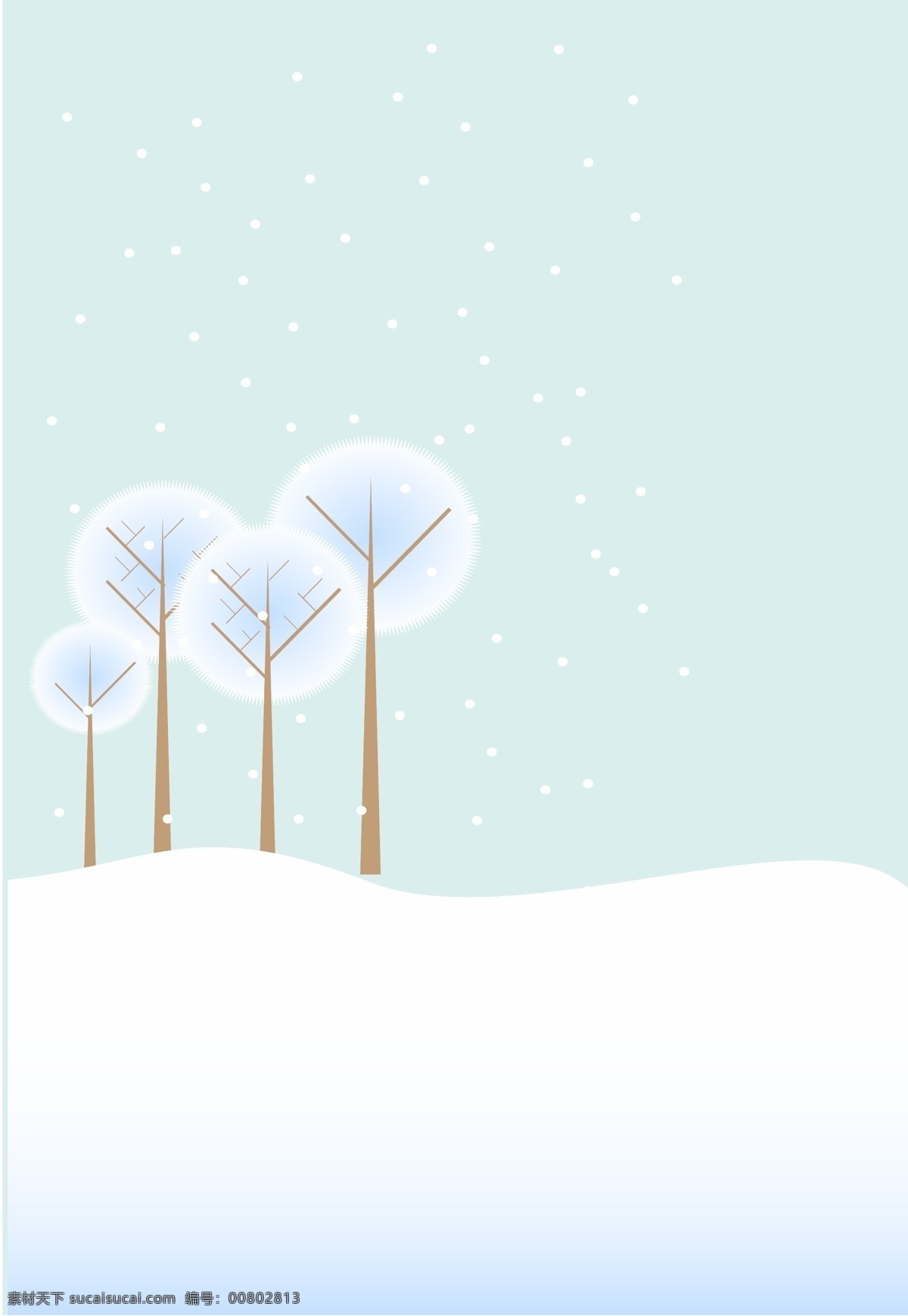 矢量 简约 卡通 圣诞节 雪景 背景 蓝色 清新 文艺 冬天 海报 童趣 手绘