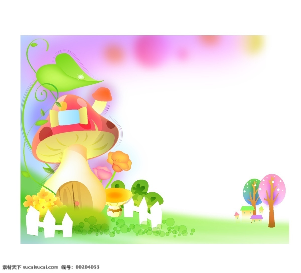 草地 动画 梦幻 蘑菇 树木 小草 幼儿园图库 房 矢量 模板下载 梦幻蘑菇房 蘑菇房 动画背景图 幼儿园 设计素材 海报背景图