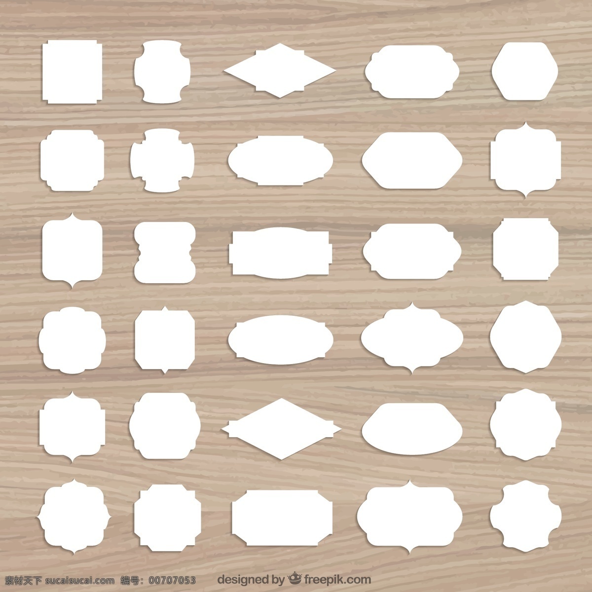 白色标签 设计矢量 空白 标签 木纹 纸质 矢量图 ai格式 图标 标志图标 其他图标 平面素材