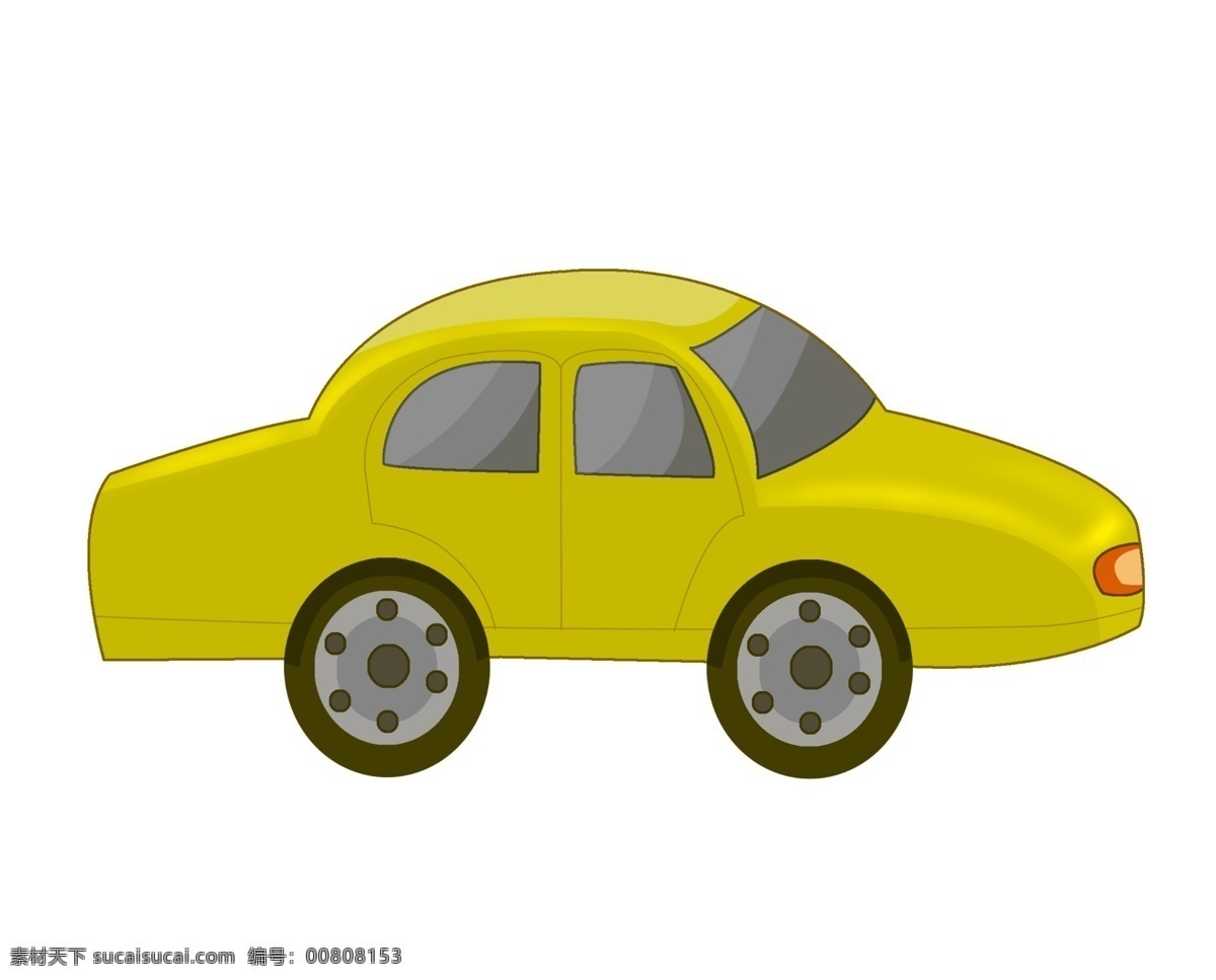 黑色 车轮 卡通 汽车 黄色汽车 小轿车 插画 交通工具汽车 玩具车 黑色车轮 卡通车 卡通汽车插画