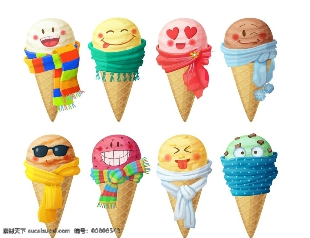 款 矢量 可爱 冰激凌 夏天