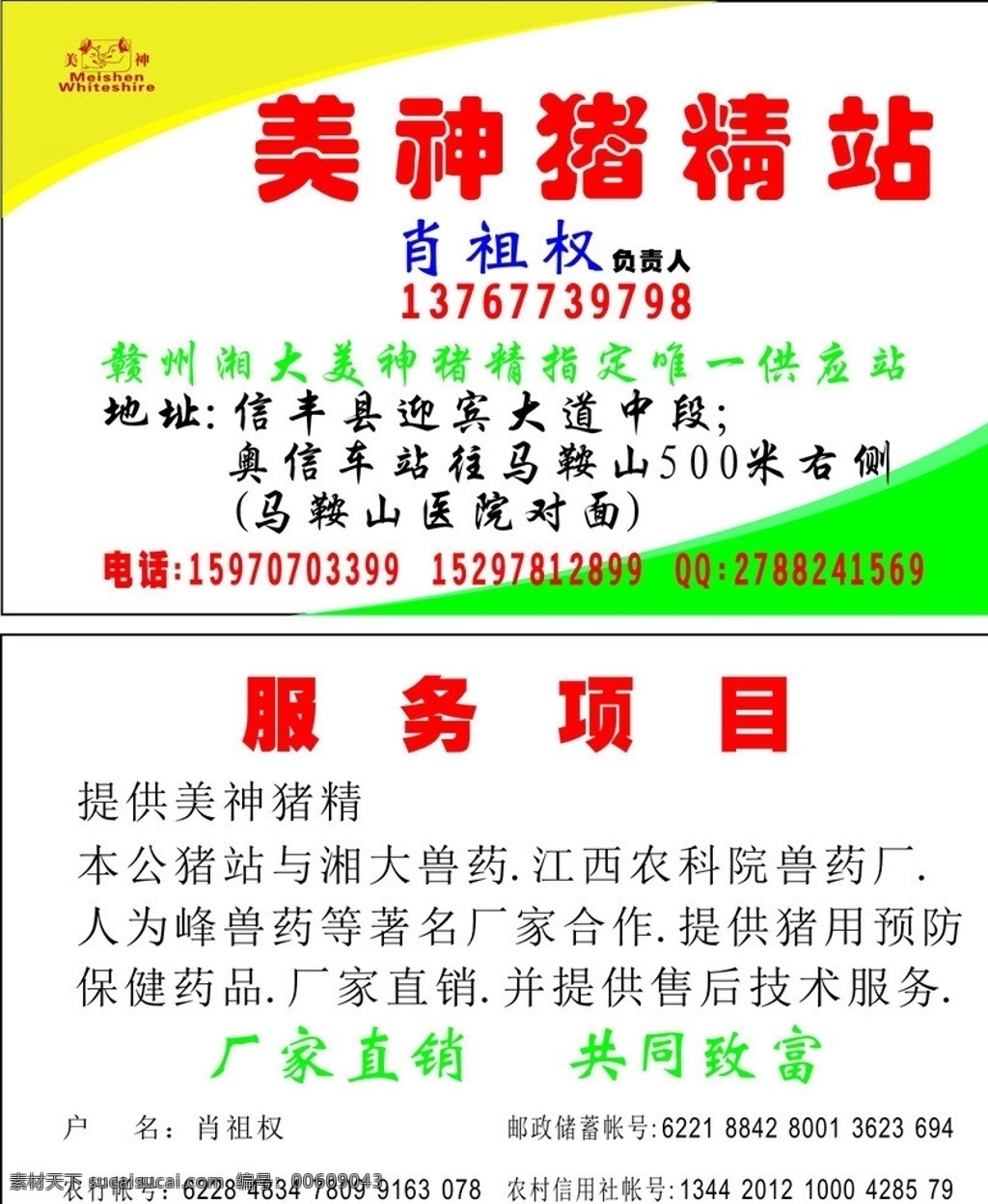 湘大 名片 猪精 农业 美神 猪精站 矢量