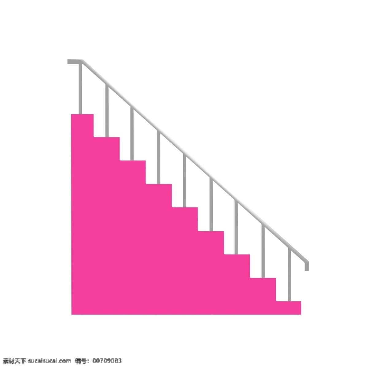 红色 立体 楼梯 插图 攀爬工具 红色楼梯 立体楼梯 简约的楼梯 灰色扶手 爬高楼梯 楼梯设计 房间一角