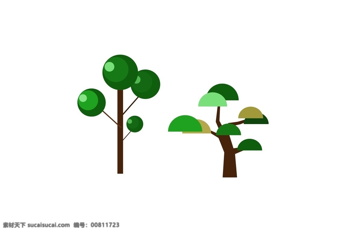 卡通 环保 松树 卡通树 树 绿色植物 环保素材