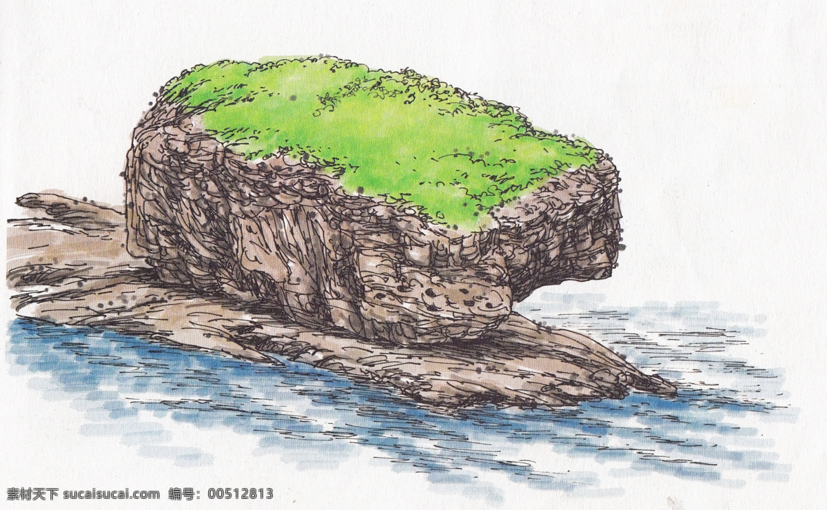 钢笔画 海岸 海滩风景 绘画书法 水彩风景 水彩画 水彩手绘 写生 设计素材 海边 模板下载 海边写生 淡彩海水 海岸石 风景小品 硬笔淡彩 风景写生 岩石 装饰画 国画二 文化艺术 psd源文件