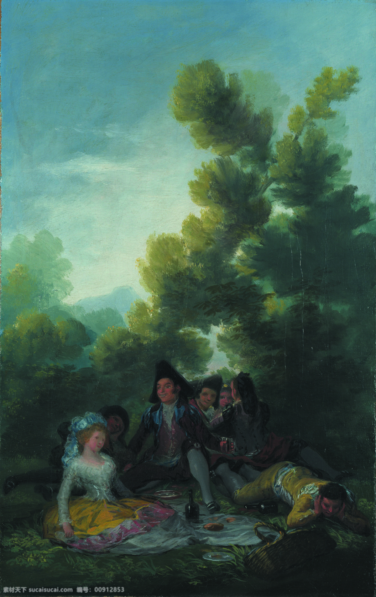 picnic 大师 画家 古典 画 建筑 景物 装饰画 油画 a goya de francisco 人物 高清 西方 国外 现代 家居装饰素材