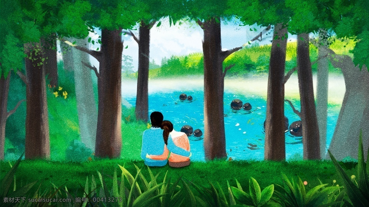 清新 手绘 夏季 立夏 节气 插画 唯美 盛夏 夏至 立夏插画 夏至插画 二十四节气 节气插画 溪流 河流 美女 女孩 插画女孩 立夏海报 夏至海报 夏天 夏季插画 夏季出游 避暑游 避暑季 盛夏插画