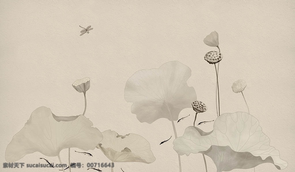 手绘 荷花 新 中式 背景 墙 水墨画 国画 中国风 新中式 背景墙 壁纸 壁画 墙纸 客厅 电视 沙发 形象墙 装饰画 环境设计 其他设计