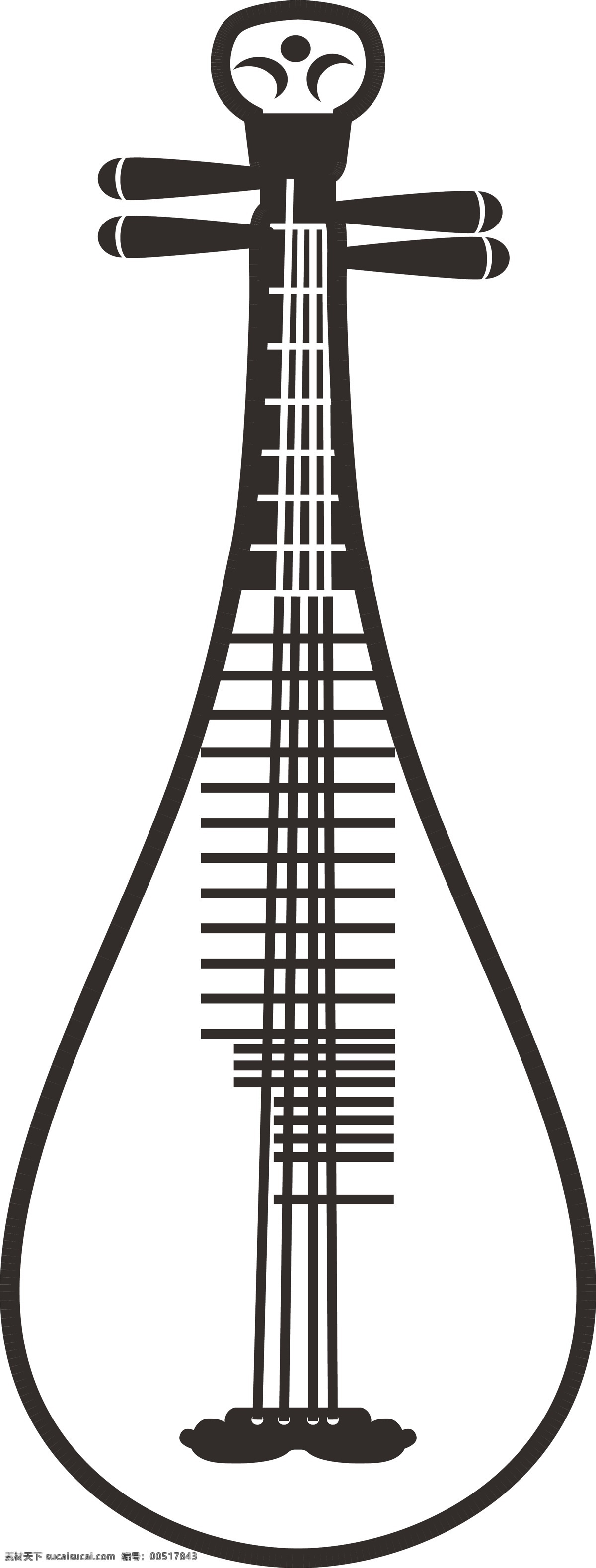 琵琶 民族乐器 传统 古典 美术绘画 文化艺术 矢量