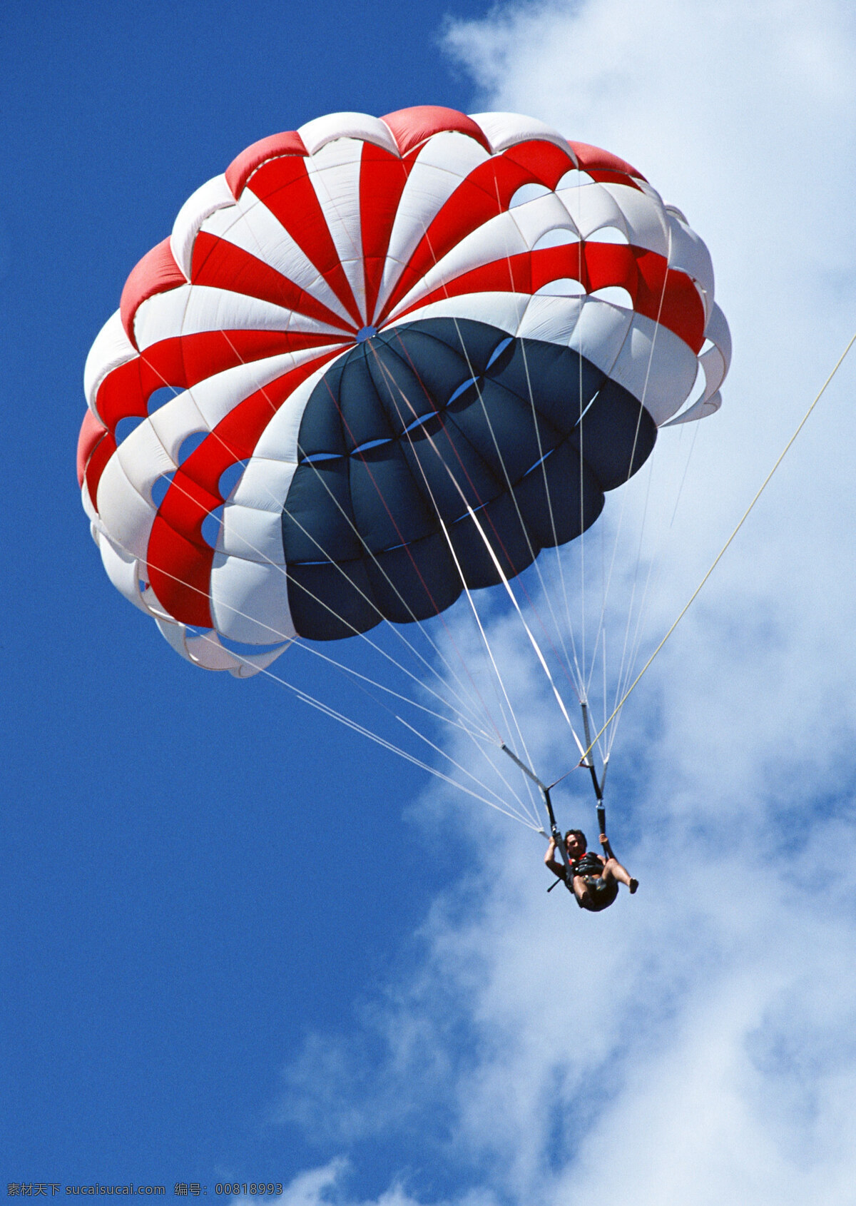 降落伞 跳伞 体育运动 蓝天 白云 文体艺术 生活百科 体育用品
