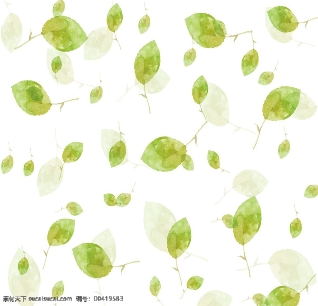 水墨 风 绿色 叶子 水墨风 绿色叶子 展板 喷绘 背景用 分层