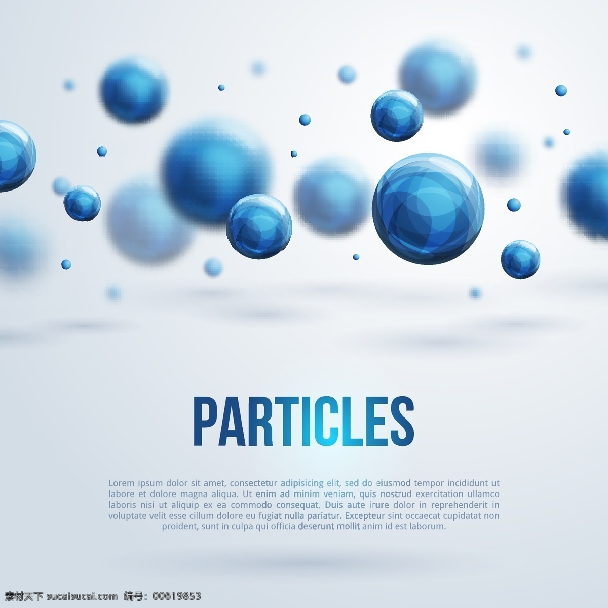 蓝色 粒子 科技 背景 矢量 圆球 原子 光晕 矢量图