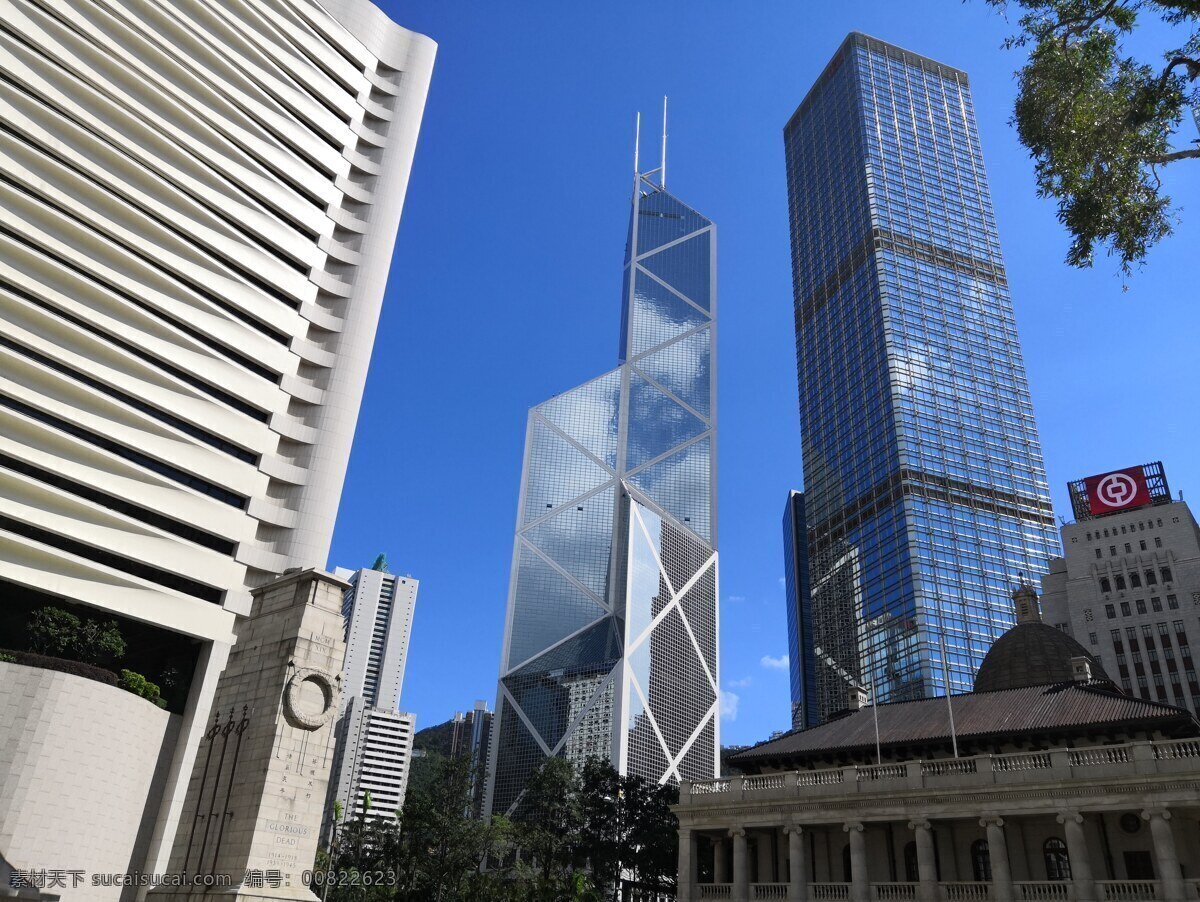 香港楼群 维多利亚 蓝天白云 高楼大夏 一线城市 建筑园林 建筑摄影