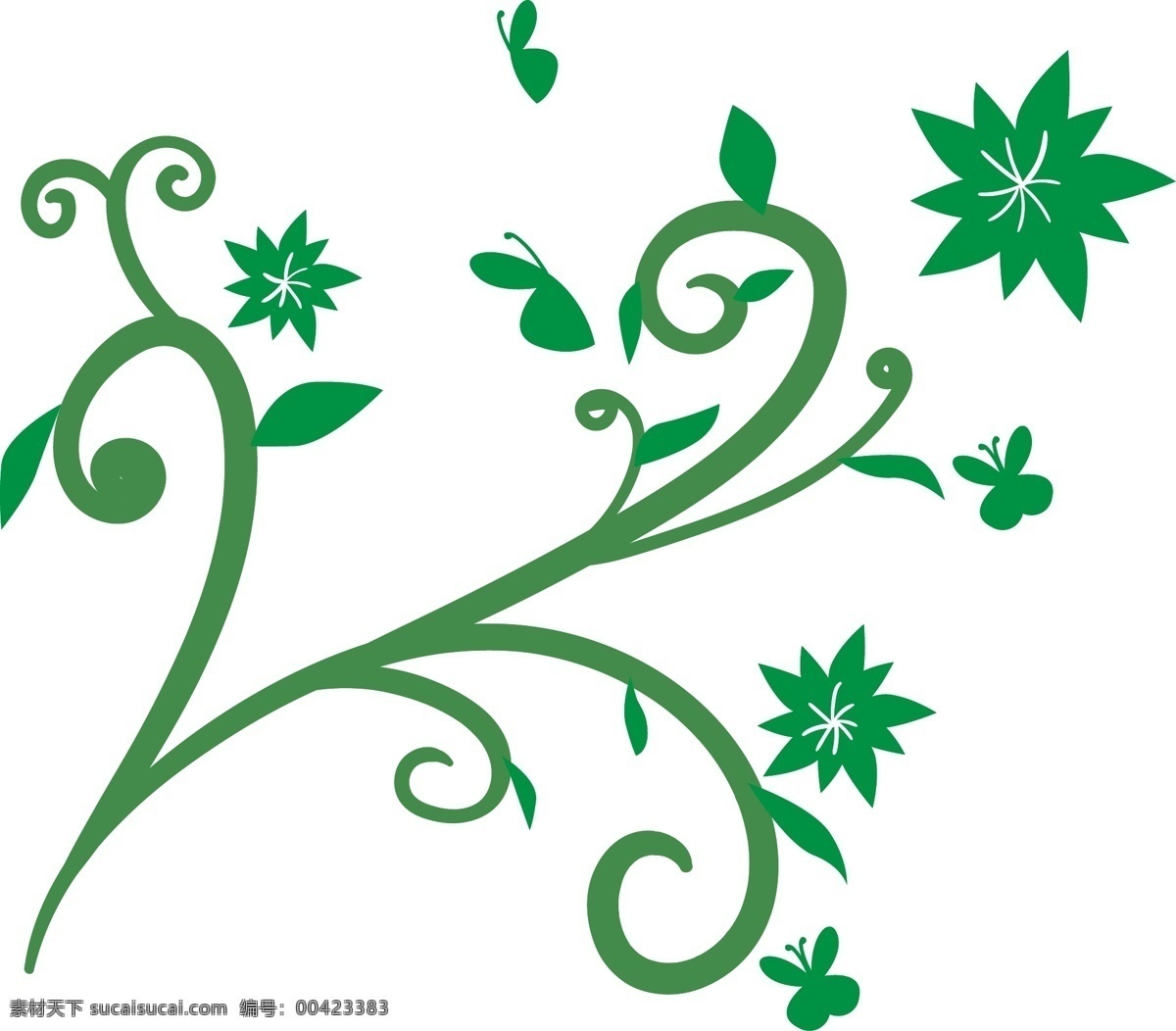 绿色 花 藤 卡通 插画 绿色的花藤 卡通植物插画 植物 创意植物插画 绿色植物 精美的花藤 植物插画