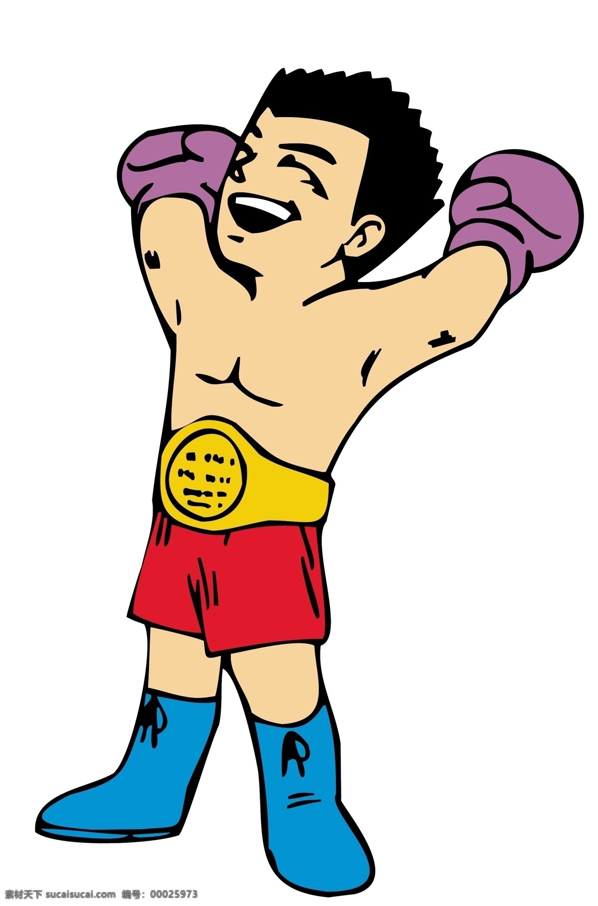 矢量 拳击 冠军 可爱 卡通 运动员 模板下载 卡通运动员 人物 大全 日常生活 矢量人物
