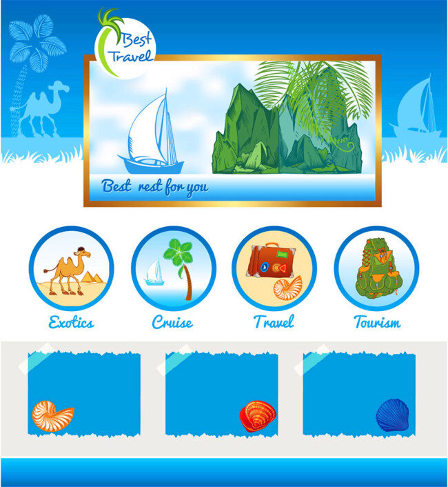 青山 海洋生物 展板 卡通 素材免费下载 矢量 插画 蓝色 海洋 展架 公益