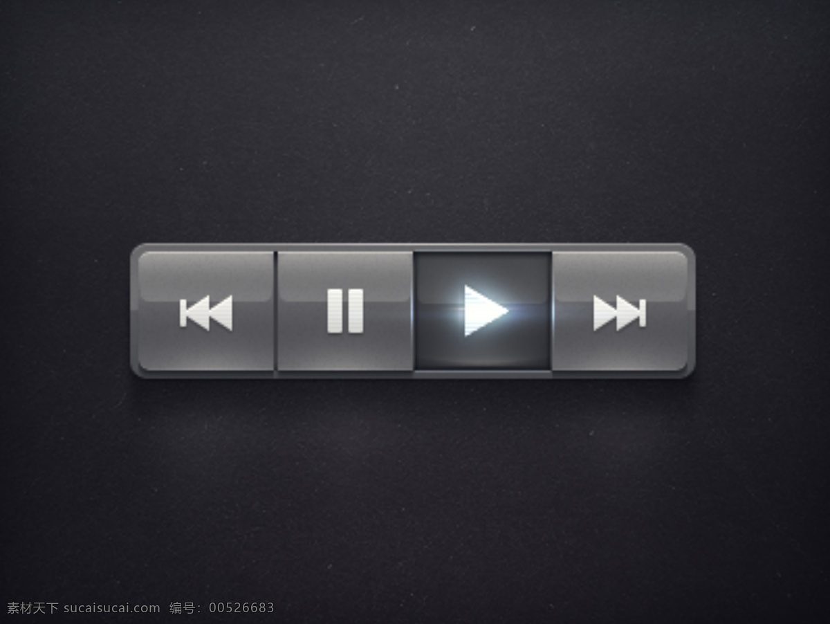 酷 炫 黑色 按钮 播放 播放器 多媒体 快进 手机 app app按钮