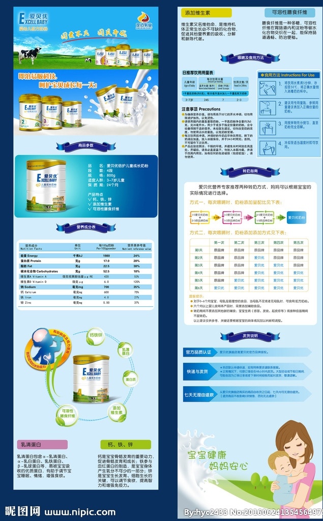 爱 贝 优 倍 护 儿童 成长 奶粉 详情 页 爱贝优 倍护 儿童成长奶粉 详情页面 淘宝 详情页 金装 4段 配料表 转奶指南 奶粉罐 蓝色 淘宝店铺 页面设计 淘宝界面设计 淘宝装修模板