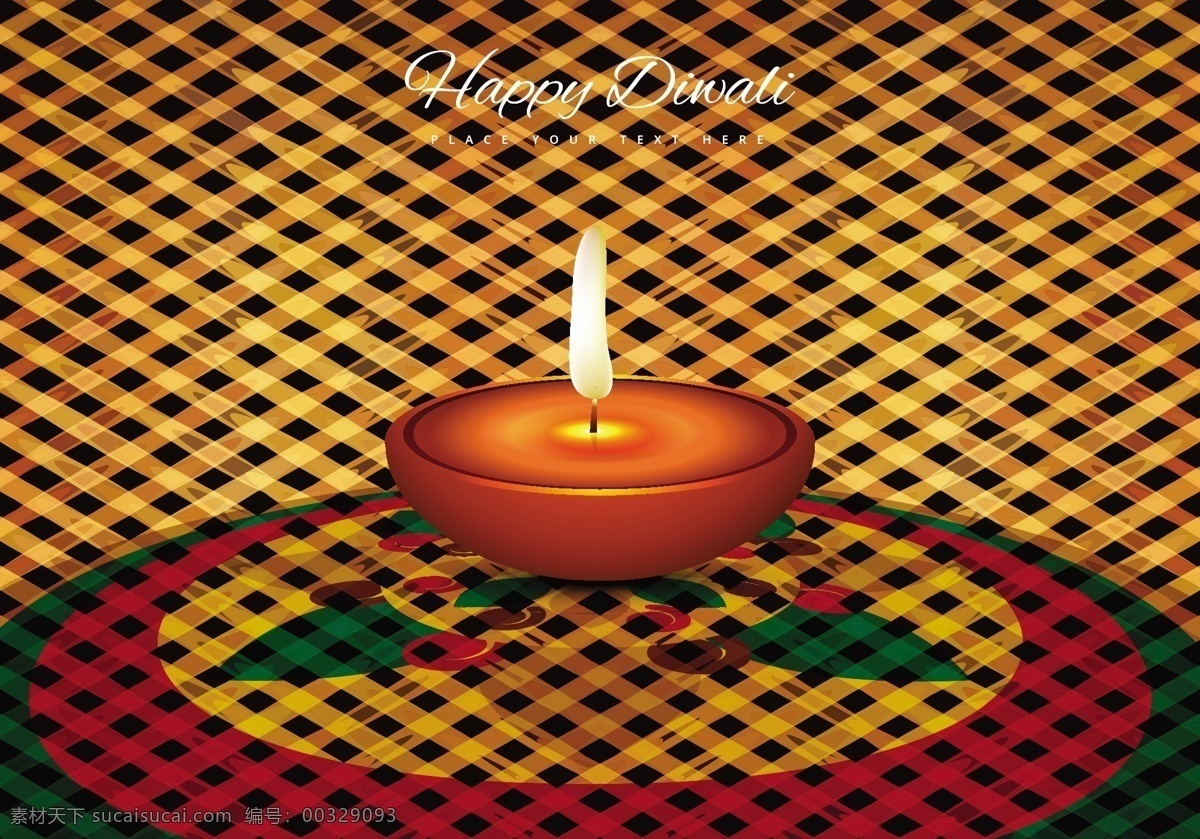 油 点燃 灯 rangoli 检查器 模式 重复 快乐 排灯节 节日 diya 背景 庆典 卡