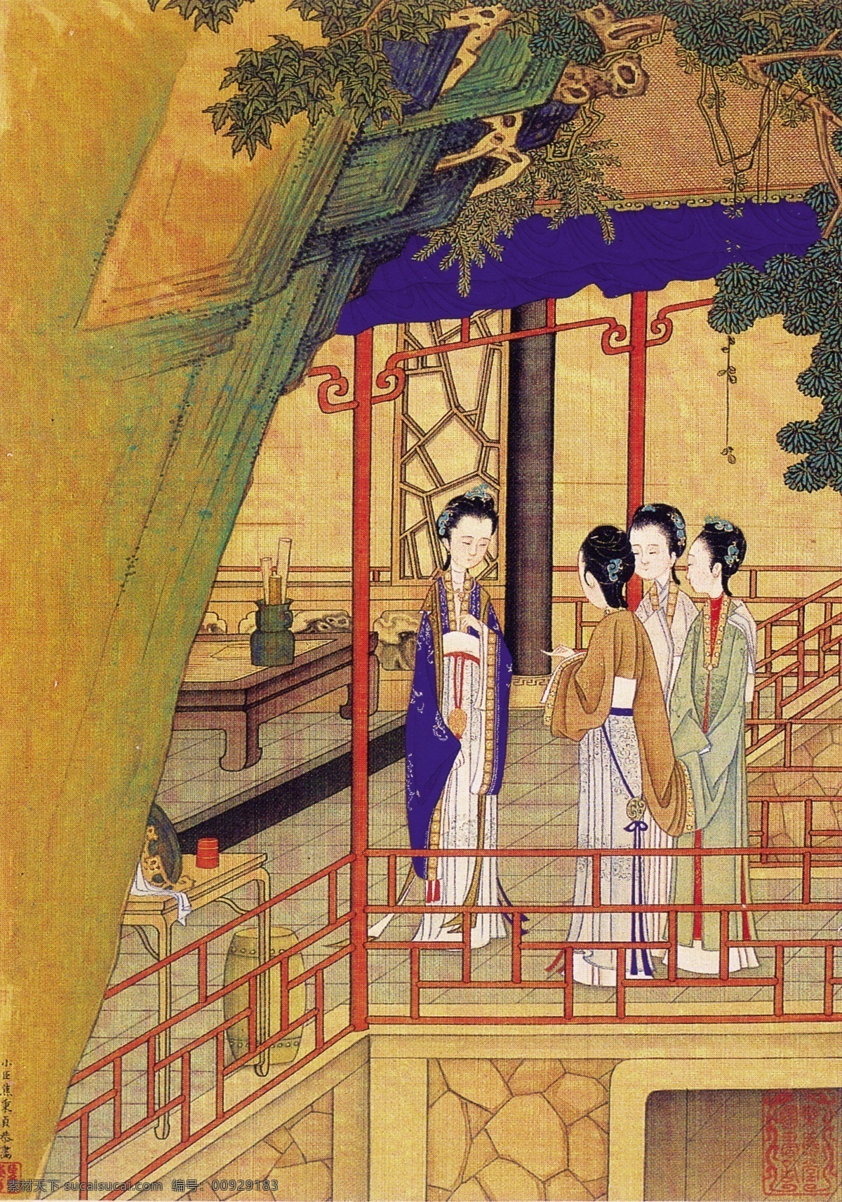 风景画 工女 古画 民间艺术 民间艺术画 清明节 祭奠 清明上河图 清明时节图片 清明图片 绣女 中国 民间 艺术品 中华刺绣 有关 清明 设计图库 节日素材