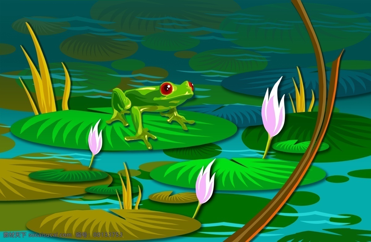 荷叶 青蛙 绿色