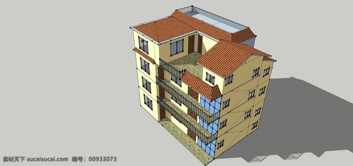 经济 实用 民房 环境设计 建筑设计 客家风格 装饰素材