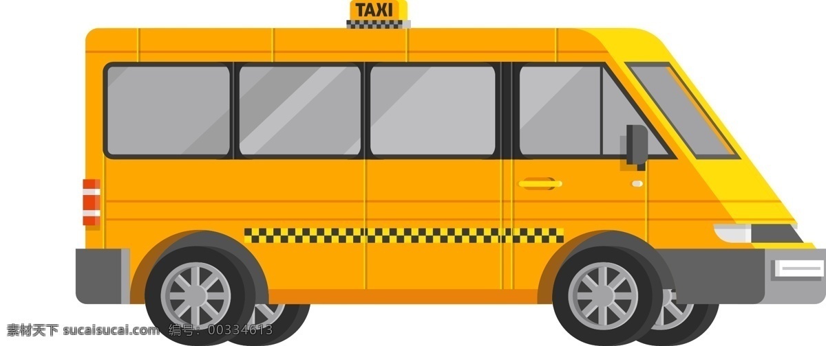 大出 租车 的士 矢量 黄色 元素 打出租