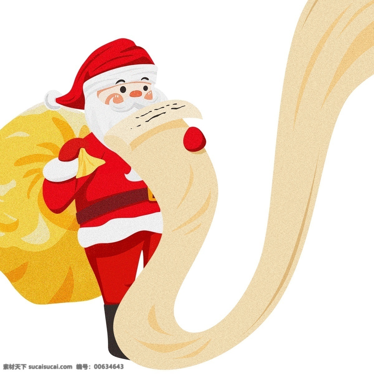 看 礼物 清单 圣诞老人 卡通 创意 圣诞节 插画 礼物清单