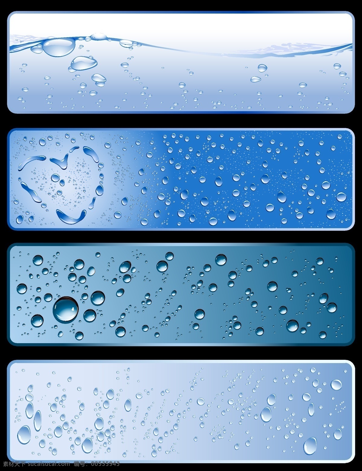 水 主题 banner 矢量 背景 材料 动态 蓝色 喷雾 旗帜 水滴 心形 下降 矢量图 花纹花边