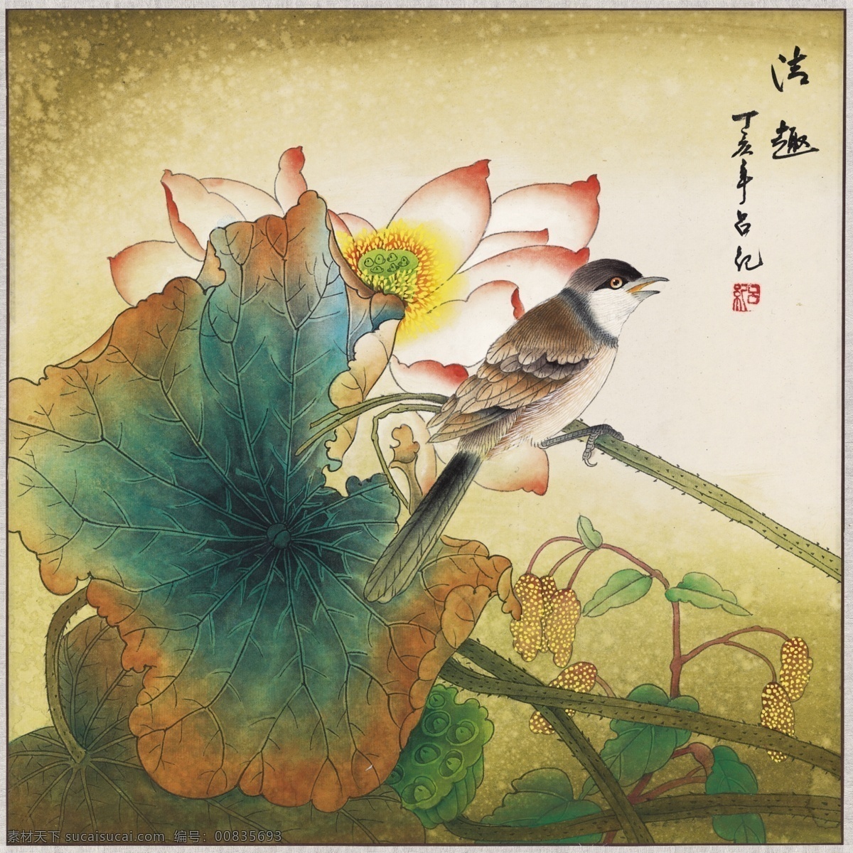 中式 古典 花鸟 工笔画 中国风绘画 精美绘画 植物花鸟 装饰画 古典画 牡丹花朵 文化艺术 美术绘画