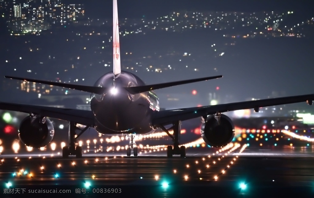 晚上的航班 客机 飞机场 发光的 交通 飞行器 飞机 机场跑道 交通方式 照明设备 飞行 cc0 公共领域 大图 现代科技 交通工具