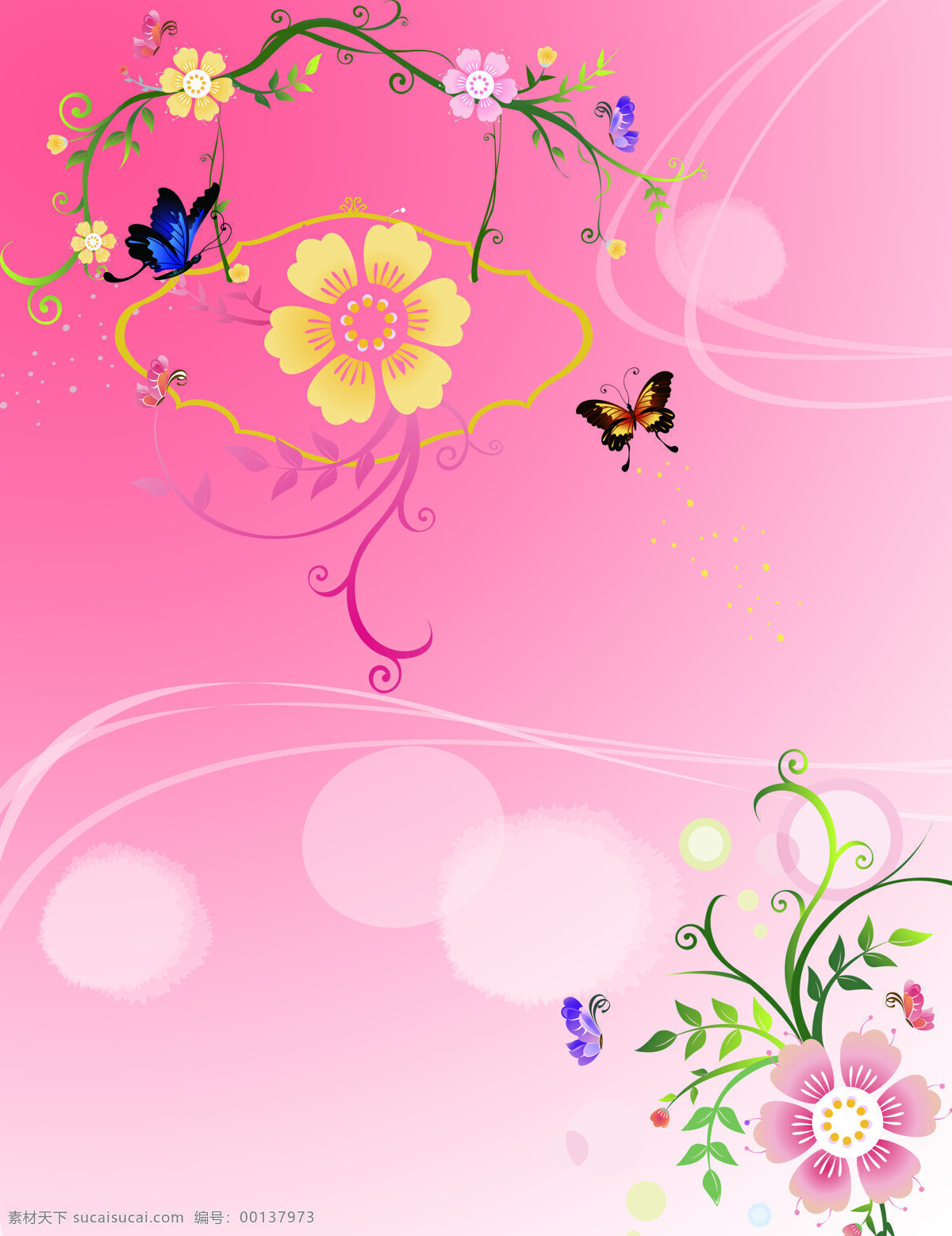 蝴蝶 花 室内 移门 创意 画 移门画 花朵 粉色 效果图