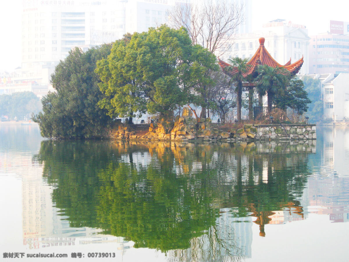 芜湖镜湖 芜湖 镜湖 山水 自然 美丽 风景 亭 倒影 树 仙境 镜面 镜子 山水风景 自然景观