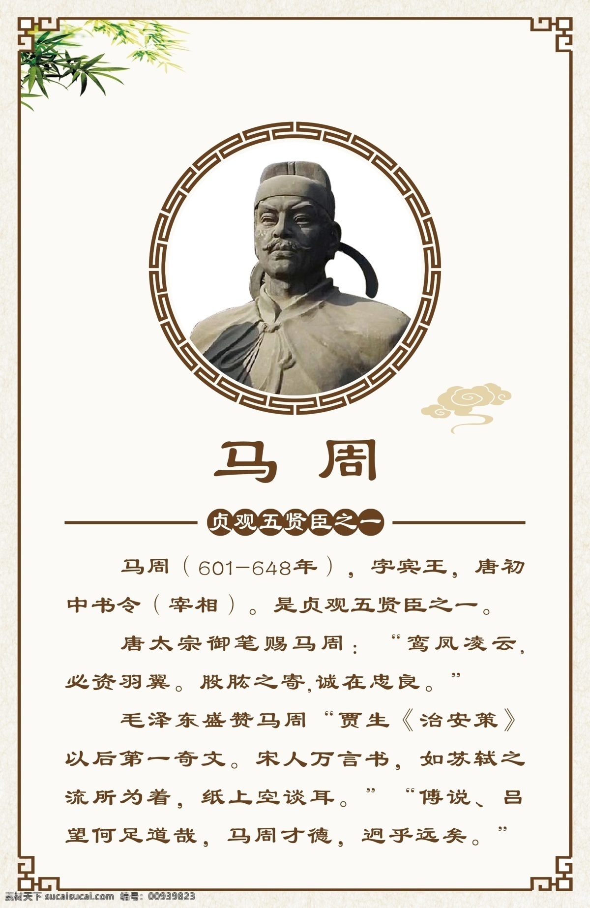 马 周 简介 人物简介 马周 古代名人 古典边框