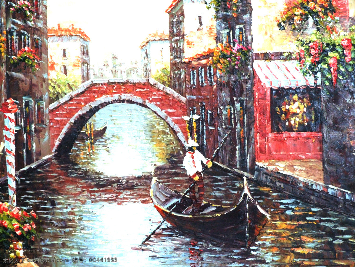 风景画 绘画书法 桥 文化艺术 小船 油画 油画风景 威尼斯 水城 设计素材 模板下载 威尼斯水城 油画城市 家居装饰素材 山水风景画