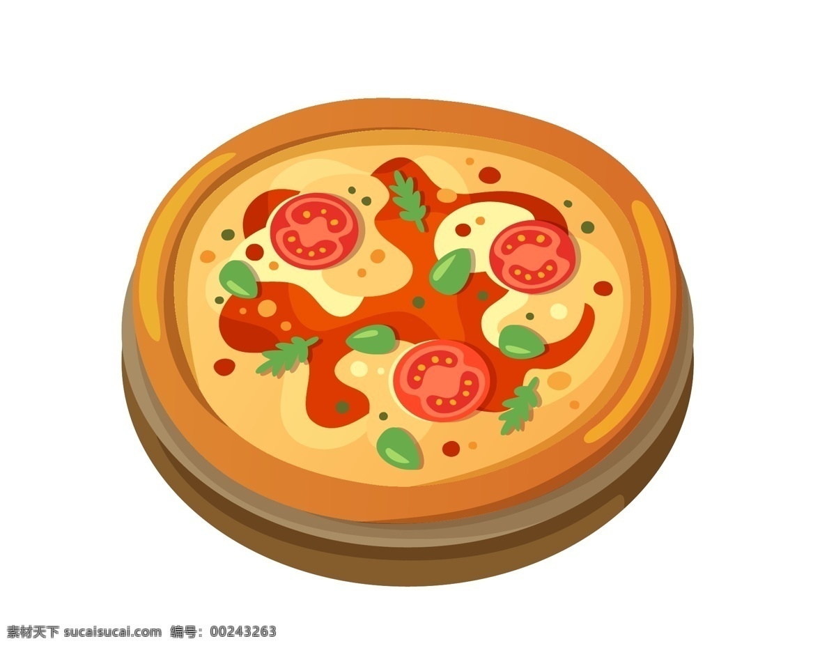 矢量 番茄 味 披萨 元素 手绘 番茄味 西餐 ai元素 免扣元素