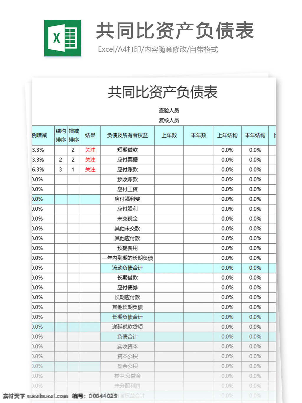 共同比资产负债表素材图片下载-素材编号00644023-素材天下图库