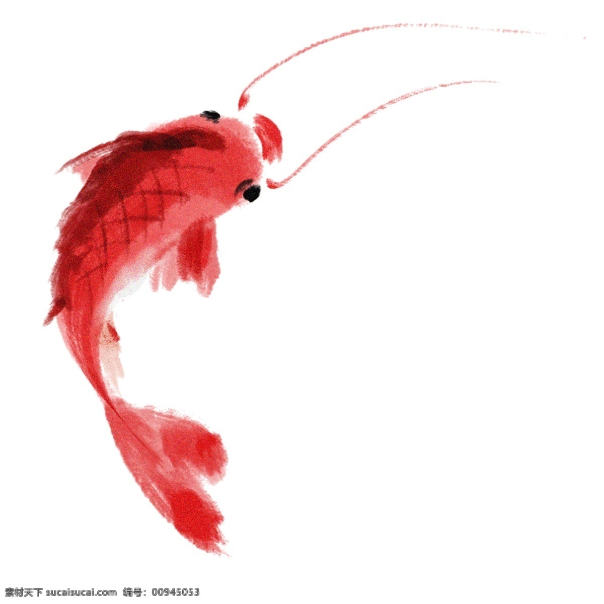 水墨 鲤鱼 装饰 插画 水墨鲤鱼 可爱的小鱼 游走的鲤鱼 卡通鲤鱼 鲤鱼装饰插画 海洋 海底动物 水族馆