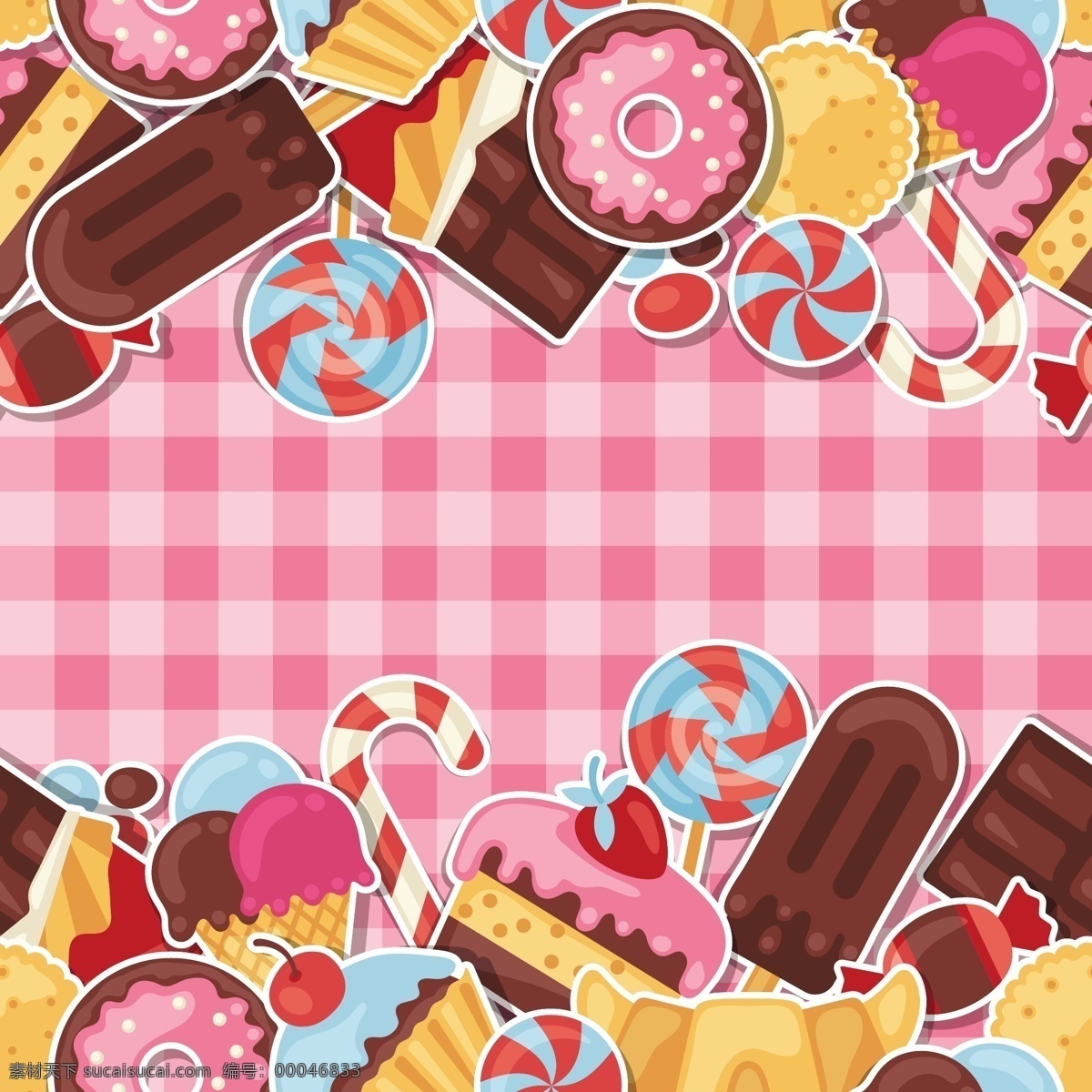 可爱 甜甜 圈 卡通 甜点 矢量图 糕点 背景素材 源文件 矢量 免费素材 曲奇 贺卡背景 广告元素