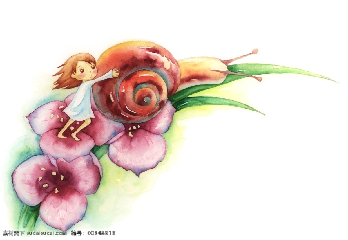 花丛 中 休息 psd源文件 韩国手绘 卡通 可爱 漫画 手绘 树叶 小女孩 植物 花丛中休息