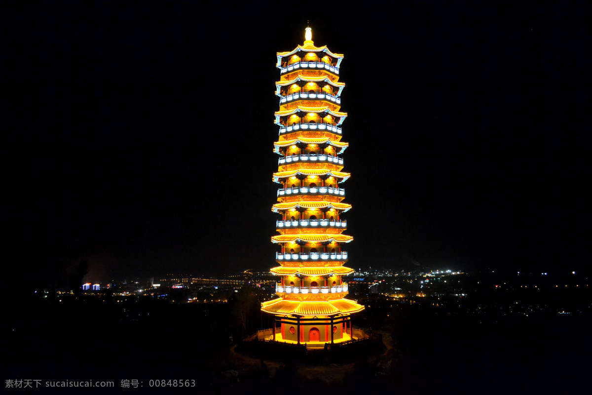 塔 夜色塔 灯塔 灯光 宝塔 夜色景观 建筑园林 建筑摄影