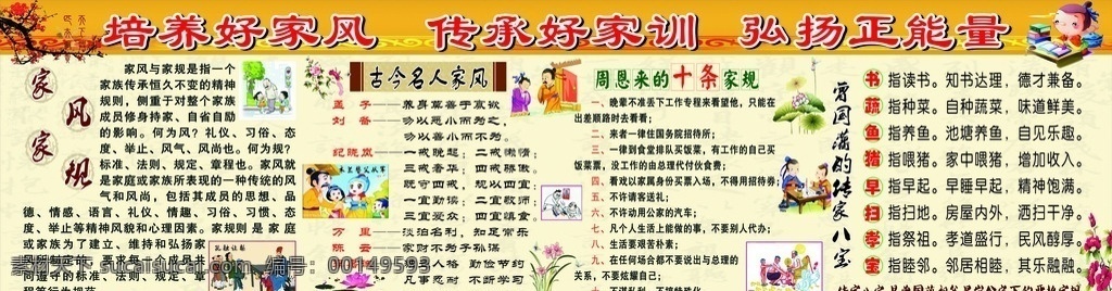 地税 培养 好 家风 家风家规 古今名人家风 周因规 曾国藩的八宝 孔融让梨 国学 展板模板
