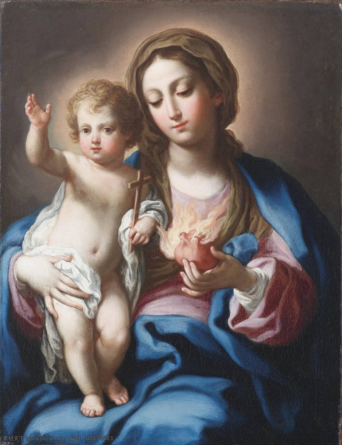 圣母与圣婴 圣母玛丽娅 耶稣 中世纪 19世纪油画 绘画书法 文化艺术