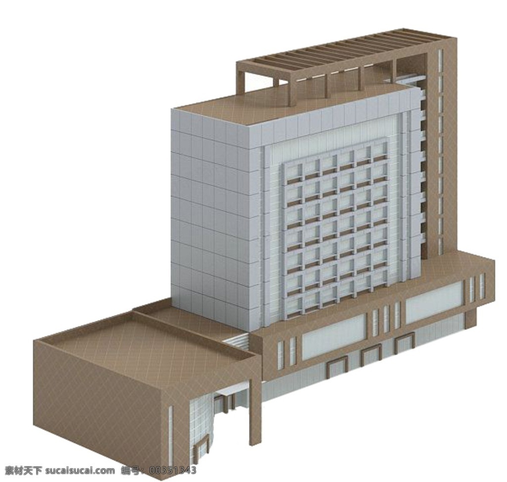 办公楼 3d模型 建筑 大气 简约 环境设计 景观设计 max