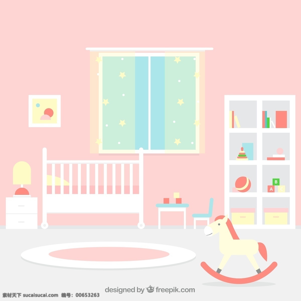 婴儿 室 粉红色 墙壁 婴儿室 粉红色的墙壁