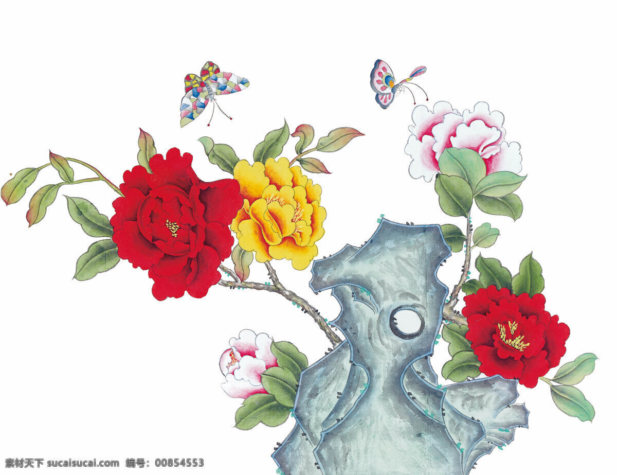 中式 花鸟 工笔画 花朵 花卉 花草 鸟 中国风 中式工笔画 文化艺术 绘画书法