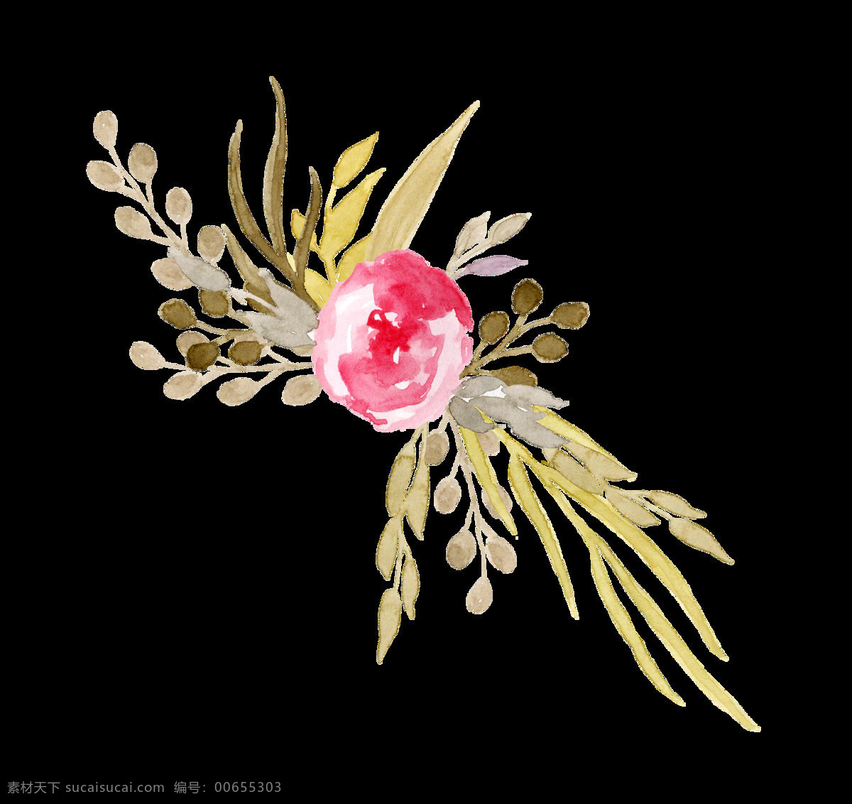 精致 婚礼 贺卡 装饰 花卉 卡通 透明 抠图专用 设计素材