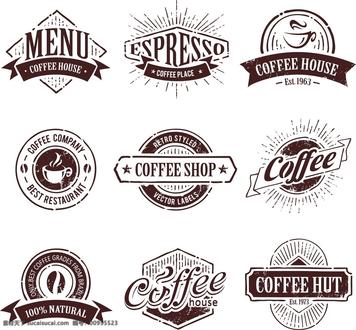 咖啡标签 咖啡 标签 贴纸 咖啡店 西餐厅 怀旧 复古 欧式 手绘 矢量 咖啡主题矢量 餐饮美食 生活百科 餐饮美食素材